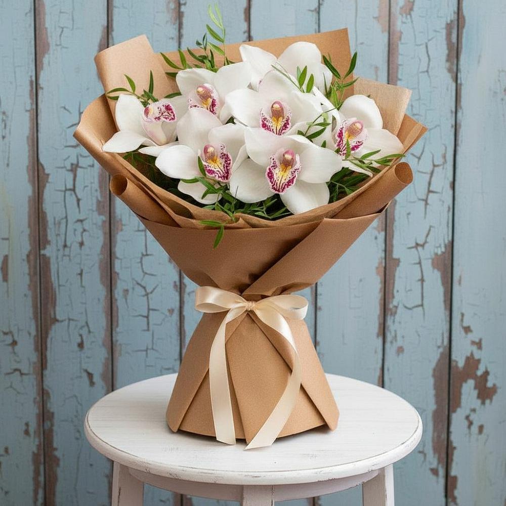 Букет цветов из: Орхидеи и Розы в Субханкулово