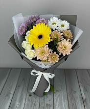 Букет цветов из:  Розы, Герберы и Хризантемы в Субханкулово