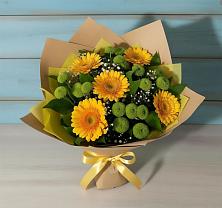 Букет цветов из:  Герберы и Хризантемы в Субханкулово