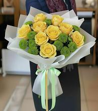 Букет цветов из:  Хризантемы и Розы #REPLACE_PRED# Субханкулово