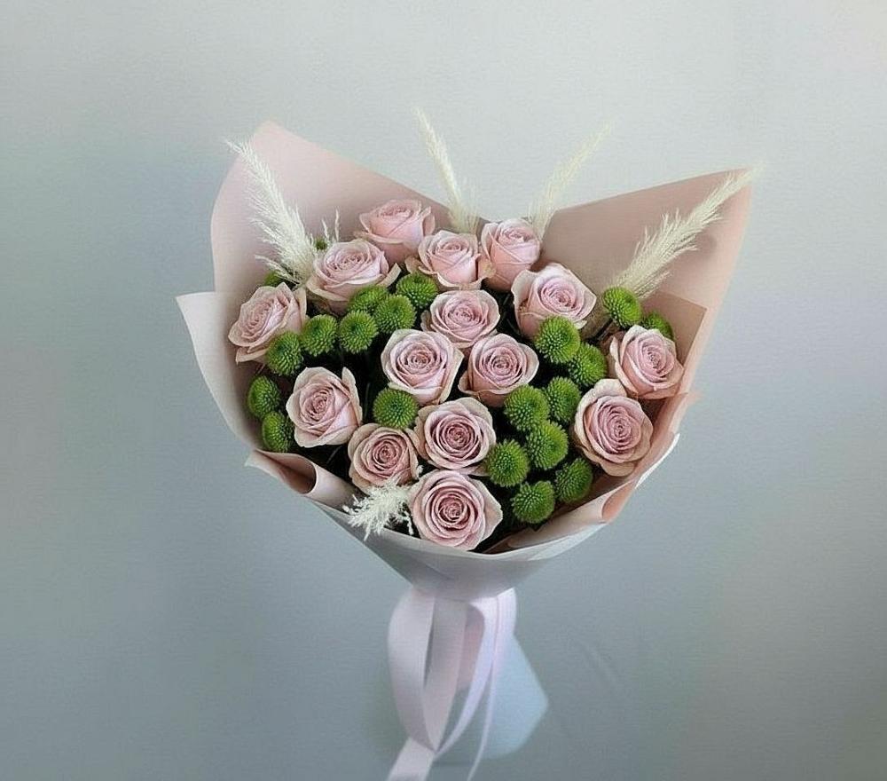 Букет цветов из: Розы и Хризантемы в Субханкулово