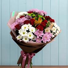 Букет цветов из:  Розы, Хризантемы и Альстромерии в Субханкулово