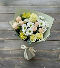 Букет цветов из:  Альстромерии, Розы и Хризантемы в Субханкулово